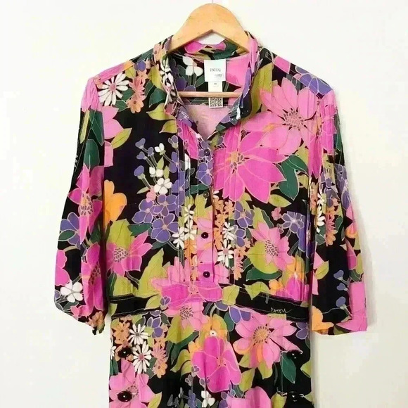 Patou Floral Maxi Dress SZ Large 42 Boho Festival Retro Luxury Designer Hippie - Picture 2 of 11